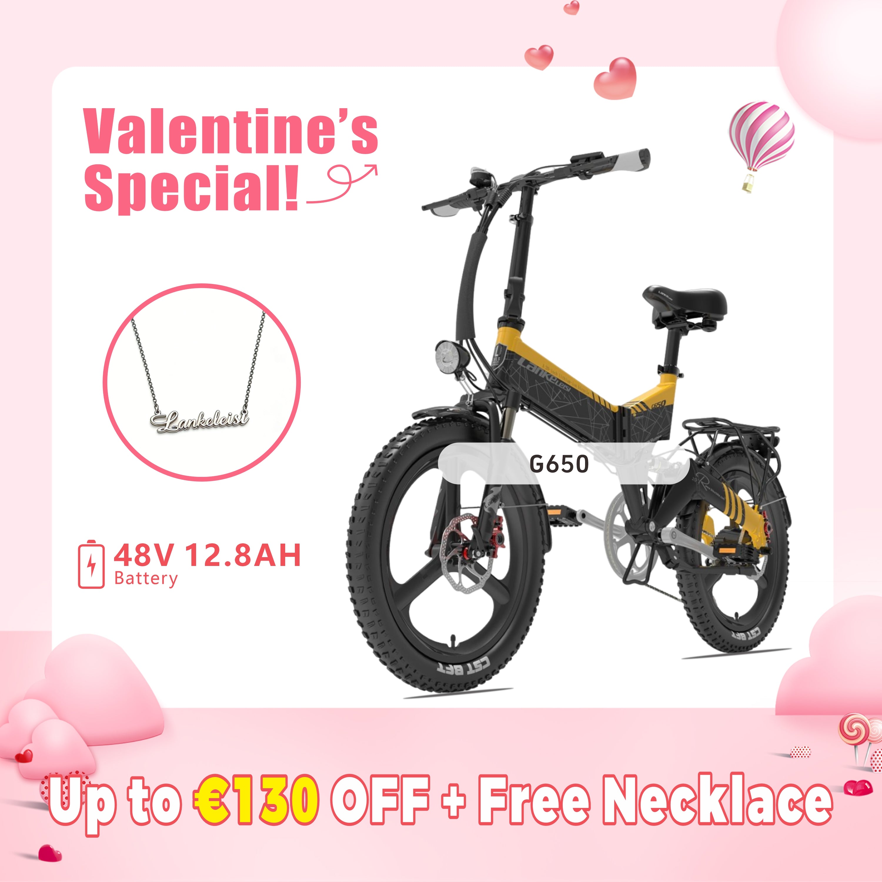 LANKELEISI G650 500W City Bike Elettrica Pieghevole