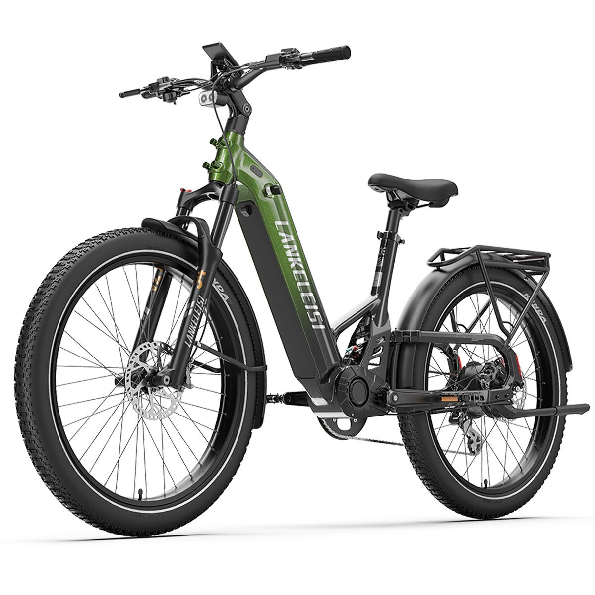 LANKELEISI KETT-8 City Bike Elettrica (verde)