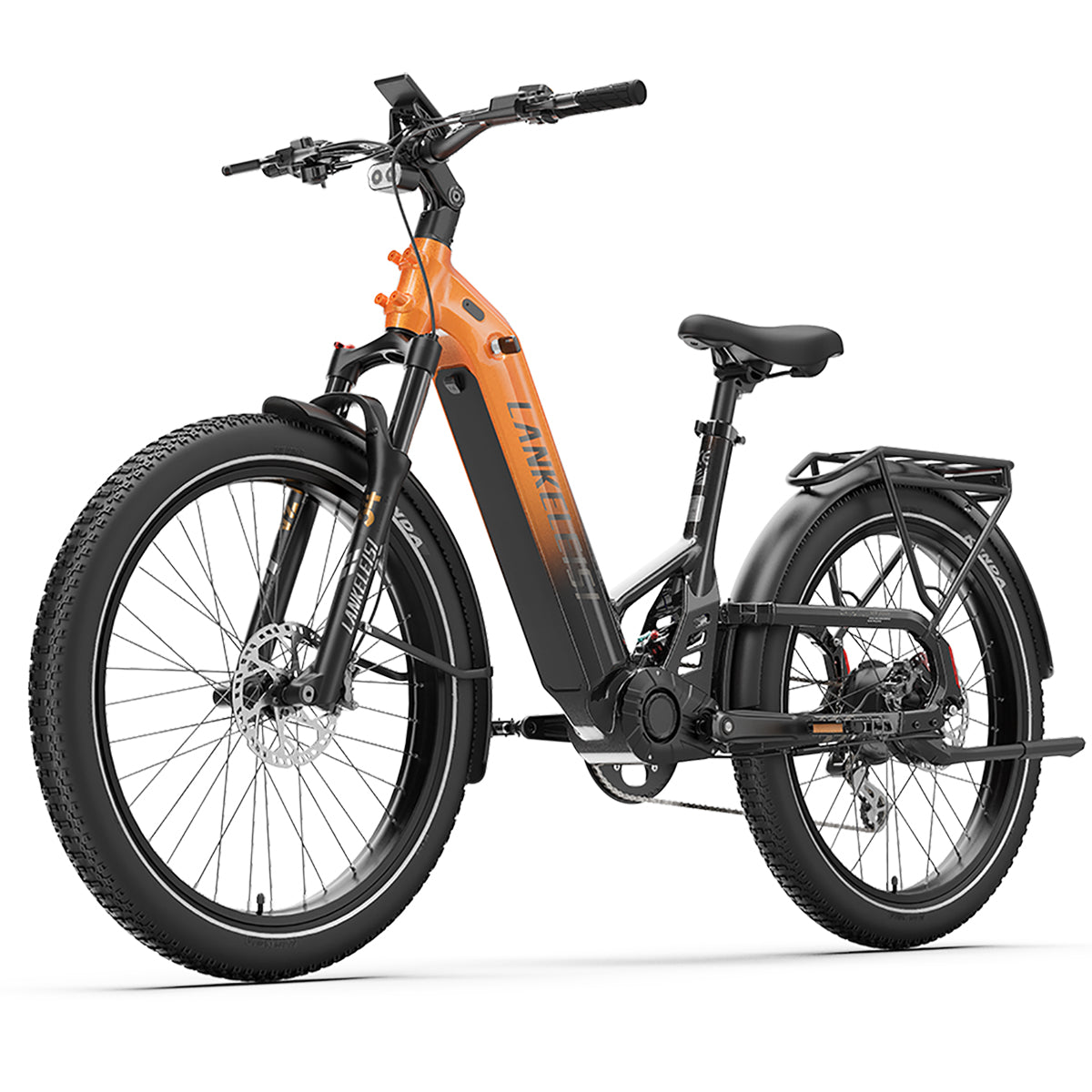 LANKELEISI KETT-8 City Bike Elettrica (arancione)