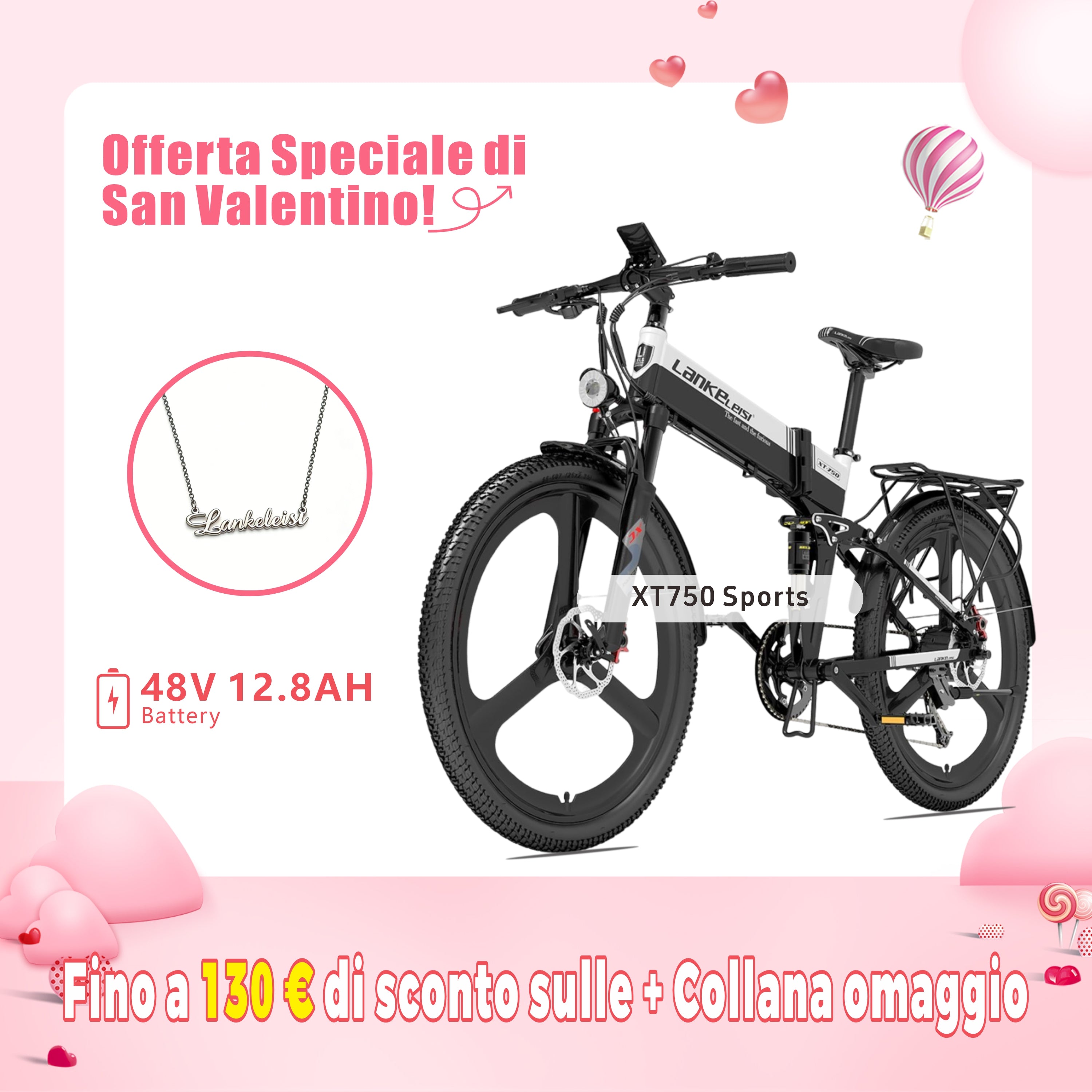 LANKELEISI XT750 Sports Bici elettrica pieghevole (Novità per dicembre 2023)