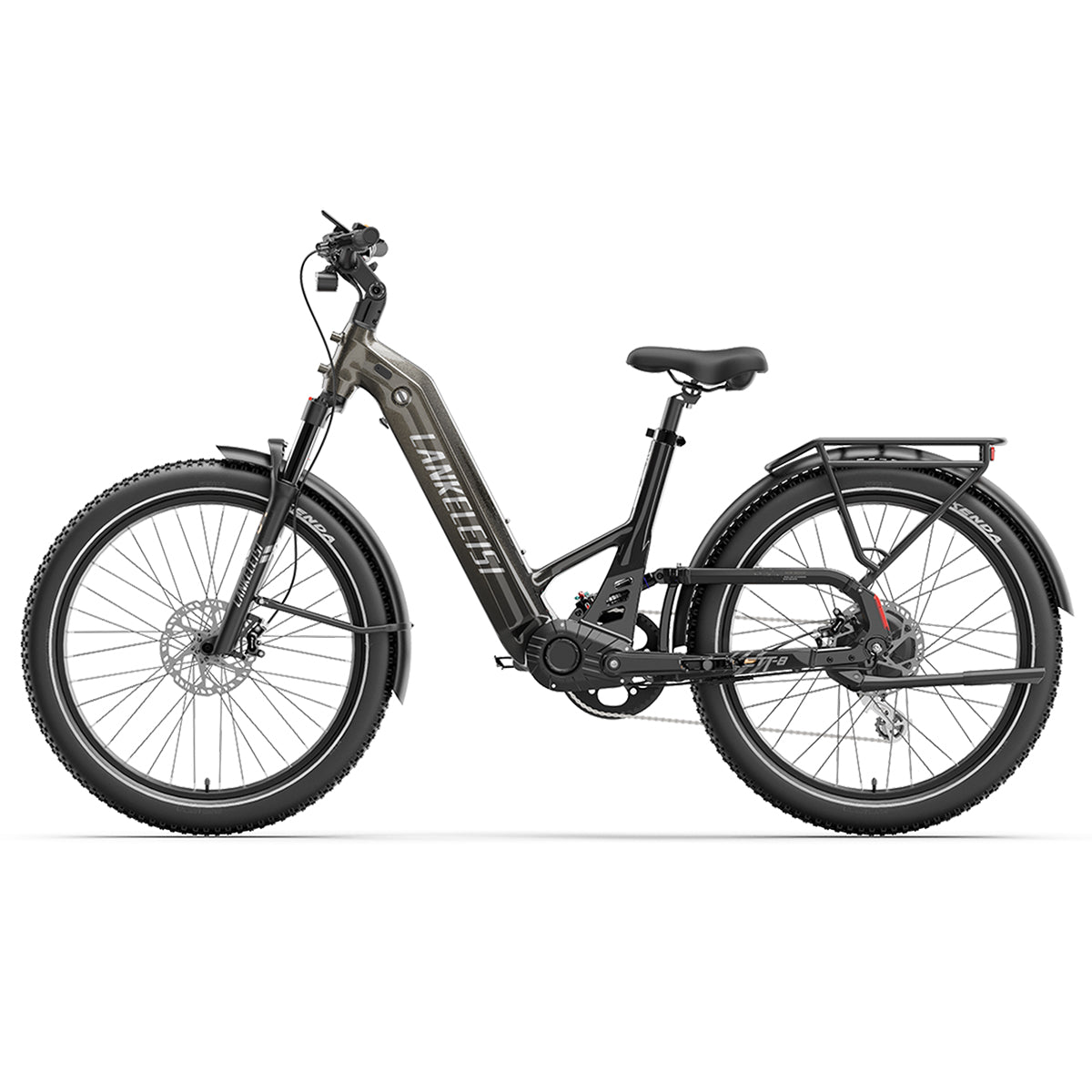 Lankeleisi KETT-8 urban electric bike with bundle including battery and accessories, sleek black frame, and modern design.