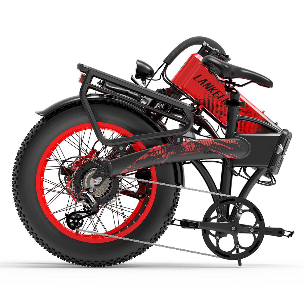 LANKELEISI X2000 MAX bici elettrica pieghevole rossa
