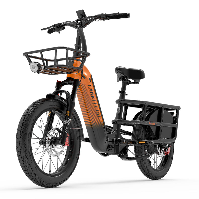 LANKELEISI Wombat-1 bici cargo elettrica arancione
