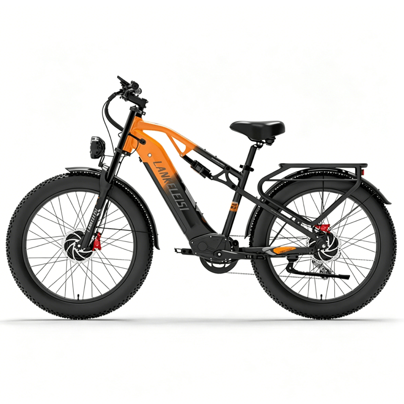Bici elettrica fat LANKELEISI MG800Max 2000W con pneumatici 26″, doppio motore, design robusto per terreni off-road