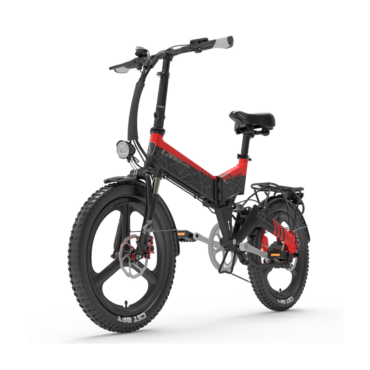 LANKELEISI G650 bici elettrica pieghevole rossa