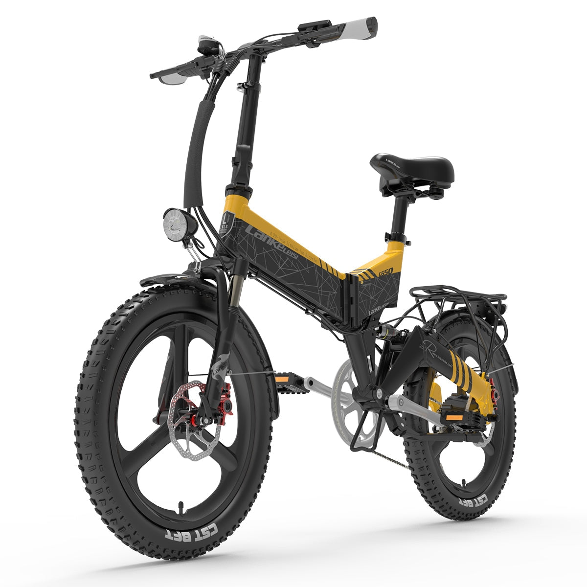 LANKELEISI G650 bici elettrica pieghevole gialla