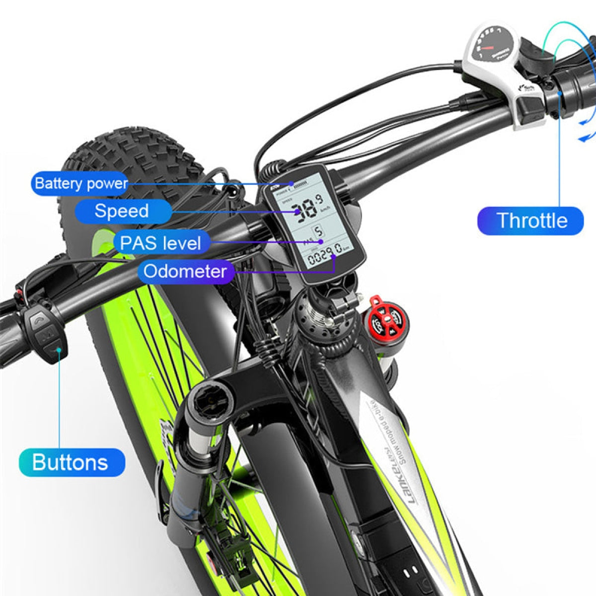 Manubrio bici elettrica con display e comando acceleratore