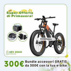 LANKELEISI RV800 Plus Mountain bike elettrica con motore Bafang da 750 W di alta qualità