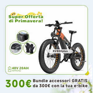 LANKELEISI RV800 Plus Mountain bike elettrica con motore Bafang da 750 W di alta qualità