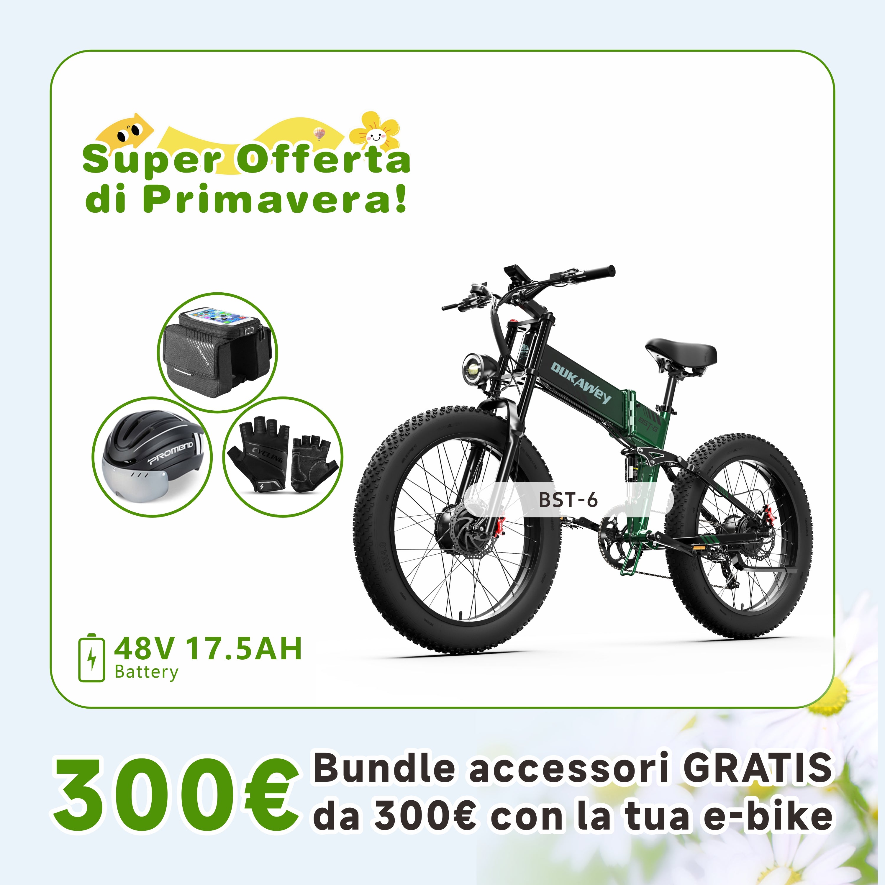 DUKAWEY BST-6 Bici Elettrica 2000W