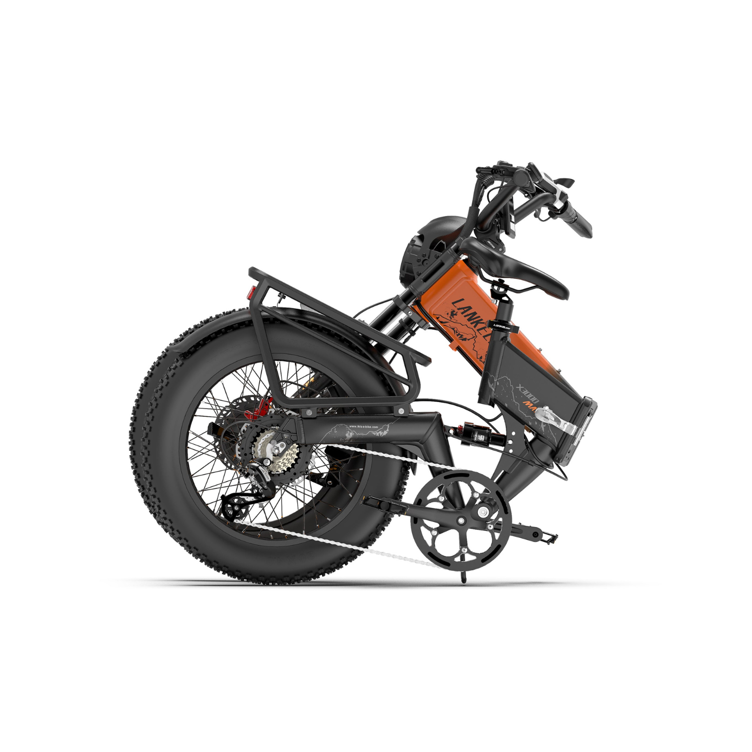 LANKELEISI X3000 MAX Bici Elettrica Pieghevole (arancione)