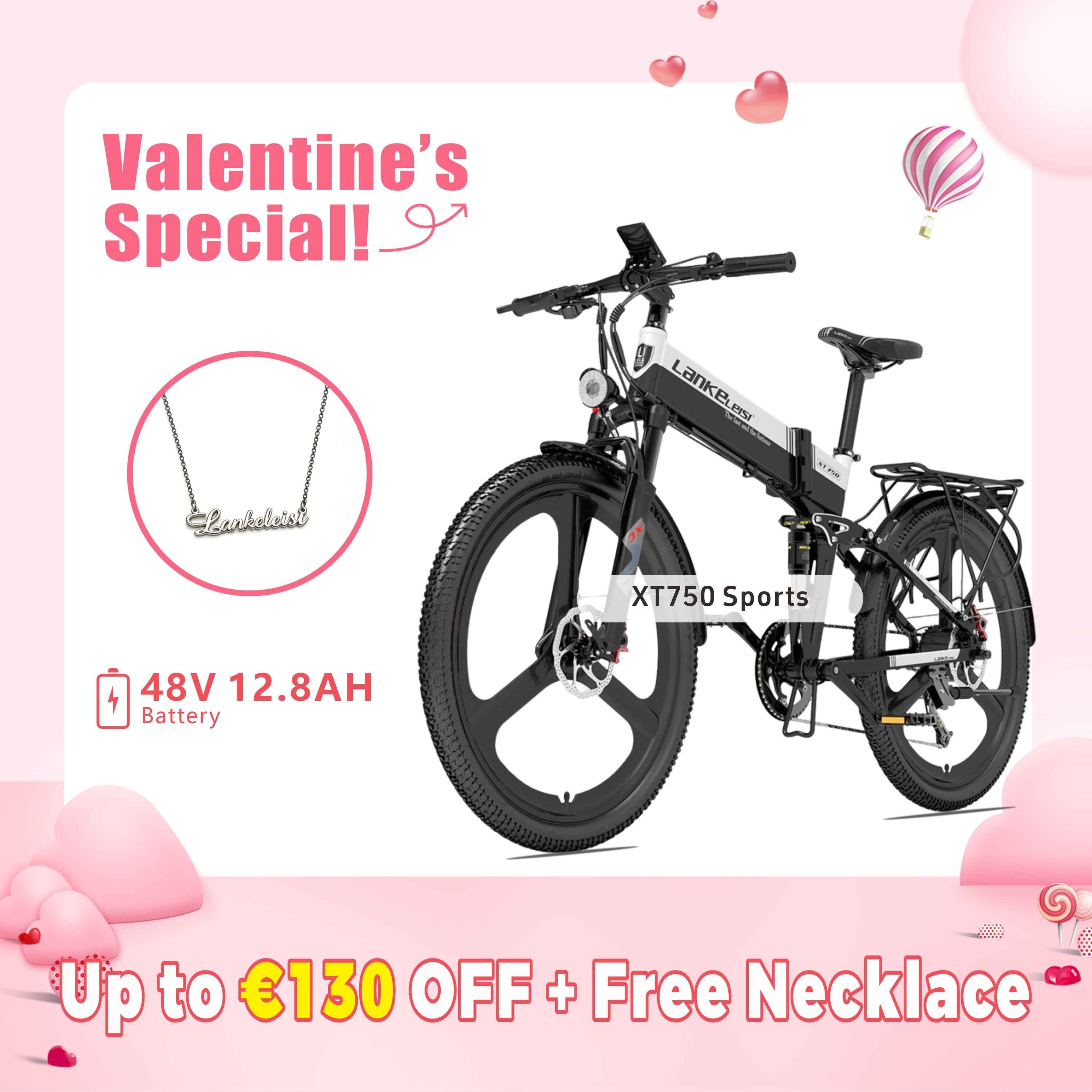 LANKELEISI XT750 Sports Bici elettrica pieghevole (Novità per dicembre 2023)