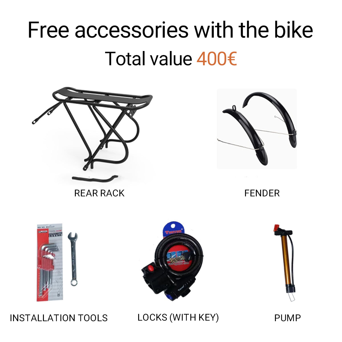 Accessori gratuiti inclusi con la bici
