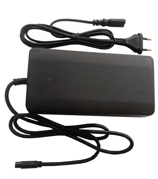 Batteria di ricambio LANKELEISI per bici elettrica, vista frontale con connettori e etichette visibili.