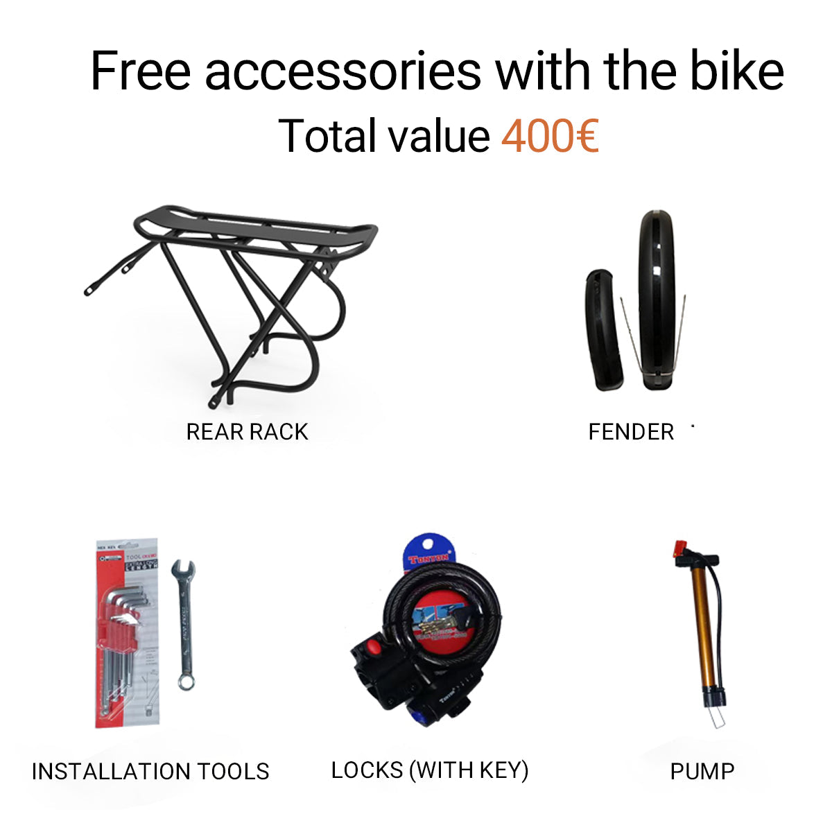 Accessori gratuiti inclusi con la bici