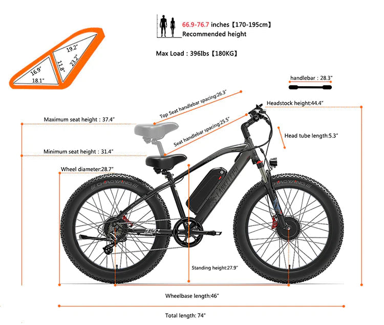 LANKELEISI MG740Plus schema misure e geometria del telaio