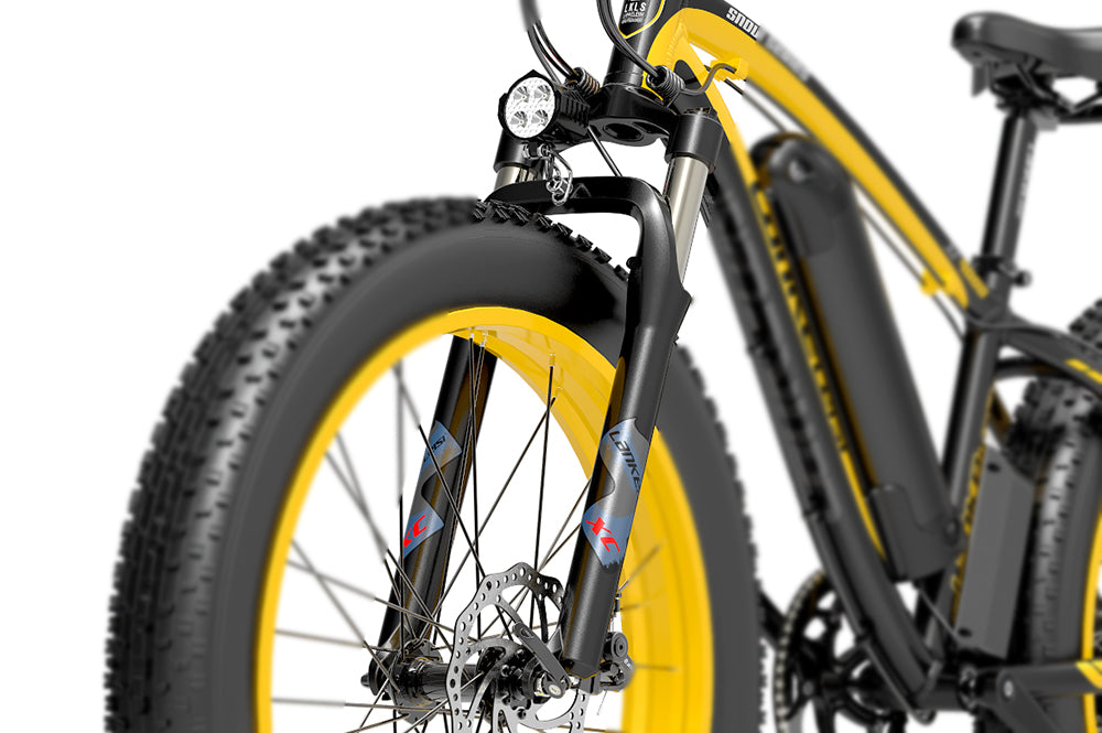 Lankeleisi electric bike front fork shock absorber, XF4000 model, showing the suspension component for improved ride comfort.